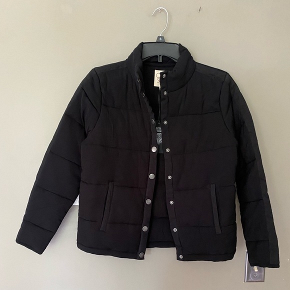 CHASER Black Heirloom Wovens Quilted Puffer Jacket Shacket Size Small - Picture 7 of 10